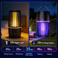 Electric Fly Zapper Lamp 365nm UV Mosquito Killer 4000mAh Ultra-Quiet Night Light