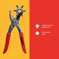 Amtech Revolving Leather Punch Plier Hole Puncher for Belts Canvas Plastics Textiles