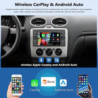 CAMECHO 2G+64G Android 13 Car Stereo for Ford Fiesta Focus Kuga Transit Connect Mondeo Smax with Wireless Carplay Android Auto 7" Touch Screen Bluetooth Car Radio with GPS WiFi FM RDS Reversing Camera