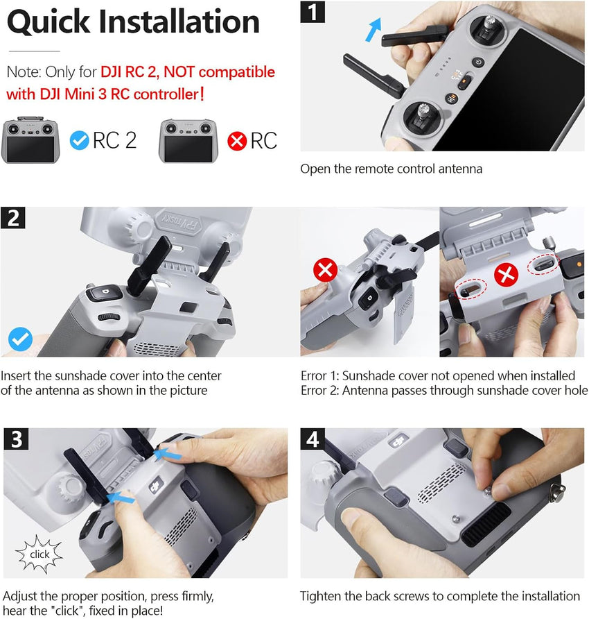 FPVtosky Mini 5/4 Pro RC-2 Sunshade Joystick & Screen Protector â Black