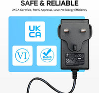 ANLINK 15V 1A/1000mA 1.8M Long Power Supply Adapter, AC 100-240V to DC 15V 1A Switching Adapter 5.5x2.1mm Wall Plug with 3 Tips for Cat Open Air Self Cleaning,Jump Starter and More, UKCA Certified
