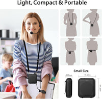 NORWII S358 Portable 4000mAh Rechargeable Voice Amplifier with Wired Microphone Headset & Waistband, Personal Microphone and Speaker for Teachers Tour Guides ect. (Black)