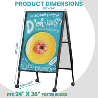 A-Board Pavement Sign Frame 3 Pack Double-Sided Foldable with Wheels Slide-In â A1