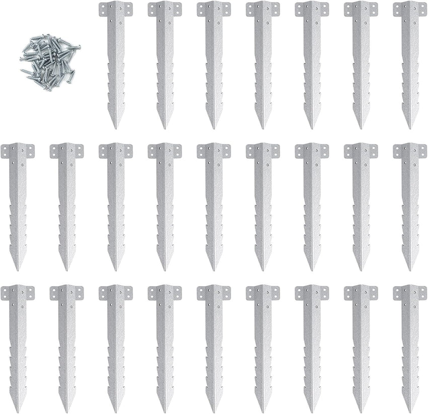 Small Railway Sleeper Brackets 20 Pack-Heavy Duty Sleeper Stakes for Pathway, Garden Raised Bed