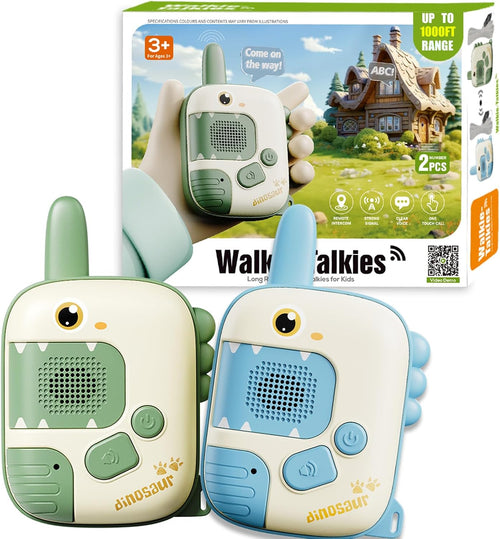 DQMOON Dinosaur Toys for Boys - 2 PCS Dinosaur Walkie Talkies Kids Toys for 3-8 Year Old Boys Gifts Outdoor Garden Games Birthday Gifts Christmas Stocking Fillers Sensory Toy for Kids Age 3-9
