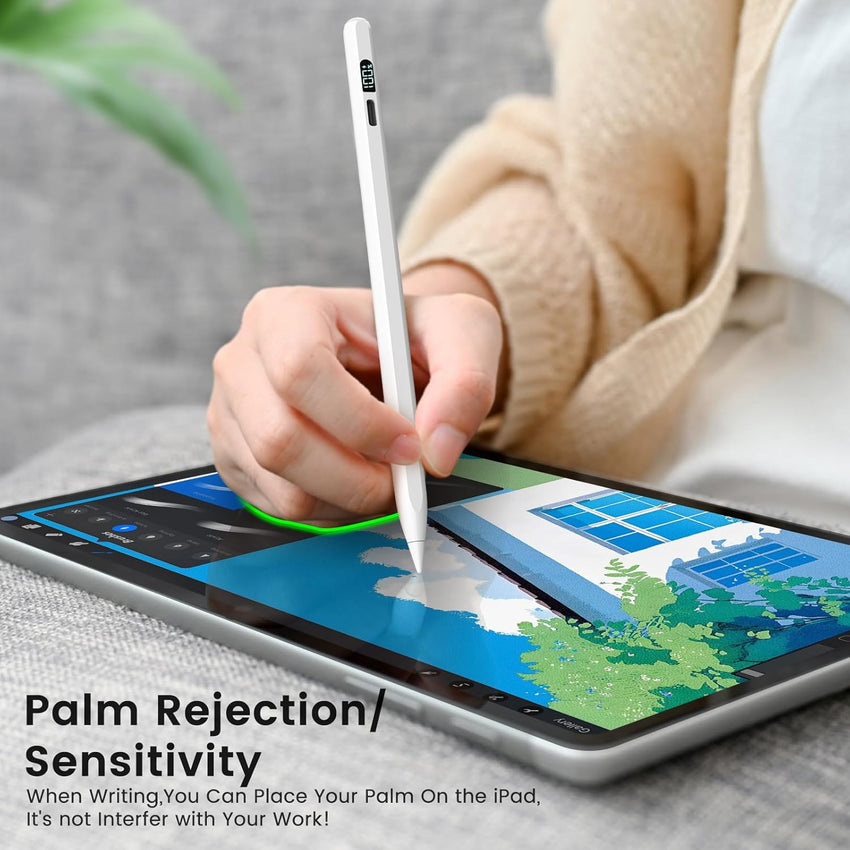 Stylus Pen for Ipad,Ipad Pencil for 2018-2024- Ipad Pen 3X Faster Charge/Work 11H with Palm Rejection/Tilt Sensitivity for iPad Pro 11/12.9/13'', iPad 6-10,iPad Air 11/13'',3-5,iPad Mini 5/6 (white)