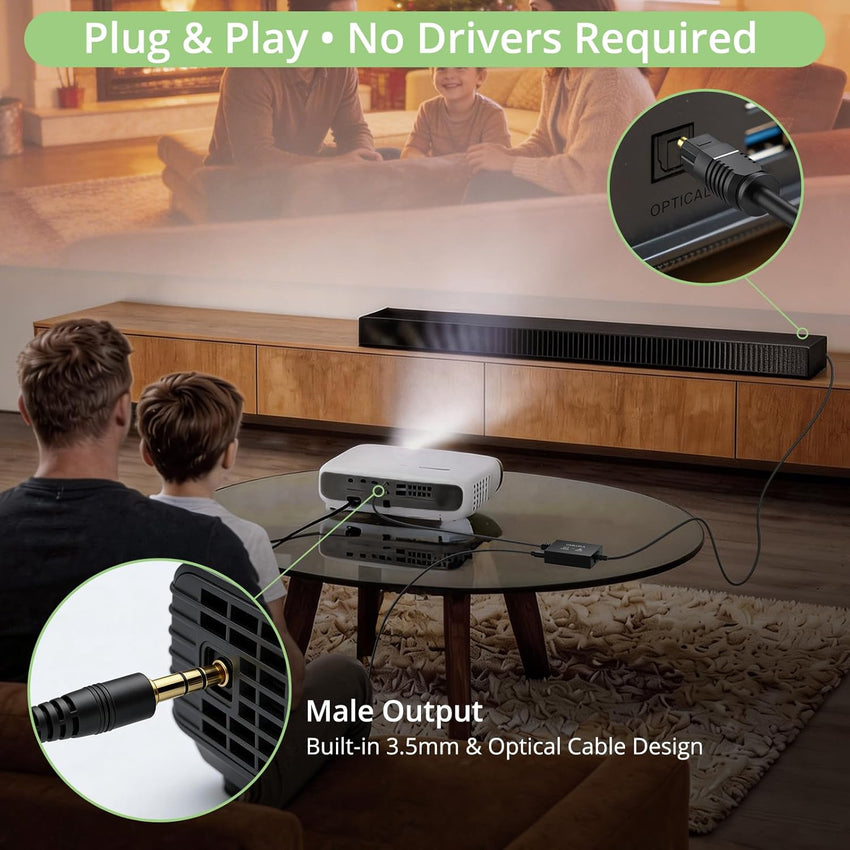 AD Converter Analog-to-Digital 192kHz 3.5mm to Optical SPDIF Toslink with Cables â with Cables