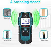 HANMATEK Stud Finder SF1 Wall Scanner 4 in 1 Electronic Stud Sensor with Depth Tracker, Unit Change, for Wood, Metal, Cables, Circuits Detect in Walls