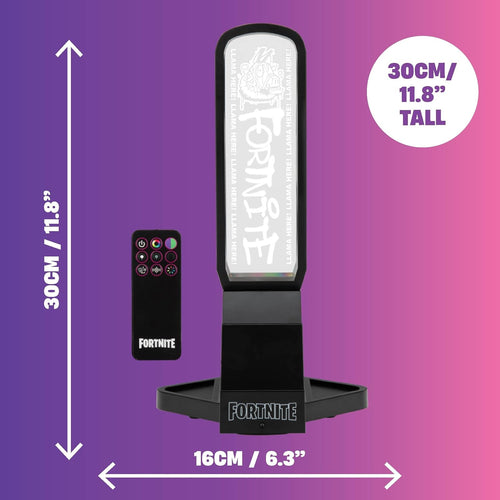 Paladone Fortnite 3-in-1 Headphone Stand and Tech Charging Station with Console Controller Cradle and 2 USB-C Ports, RGB Colour Changing Light Panel, Officially Licensed Gift for Gamers