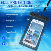 Clear Waterproof Pouch Bag, [4 Pack] Waterproof Bags Large Size Set, Waterproof Case Dry Bag for Beach/Swim/Boating/Kayaking/Hiking/Protect Phone/Camera/Cash/Document - Black
