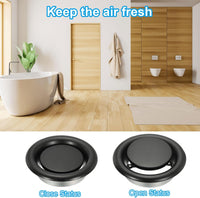 Round Ceiling Diffuser Metal Adjustable Air Vent Duct Cover Set of 2 Black