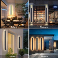 Outdoor Wall Lights LED Black Long Wall Sconce READ DESC Ip65 Waterproof Outside Lights Rectangular Wall Lighting 3000k 45W Aluminum Exterior/Indoor Wall Light For Garden Villa Porch Terraces Garage,125cm*1