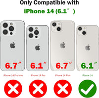 YIRSUR Glitter Case Compatible with iPhone 14 with 2 Pack Screen Protector and 2 Pack Camera Lens Protector, Glitter Air Cushion Soft TPU Bumper Anti-Scratch Shockproof Sparkly Cover for iPhone 14