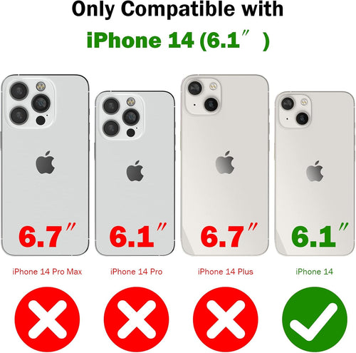 YIRSUR Glitter Case Compatible with iPhone 14 with 2 Pack Screen Protector and 2 Pack Camera Lens Protector, Glitter Air Cushion Soft TPU Bumper Anti-Scratch Shockproof Sparkly Cover for iPhone 14