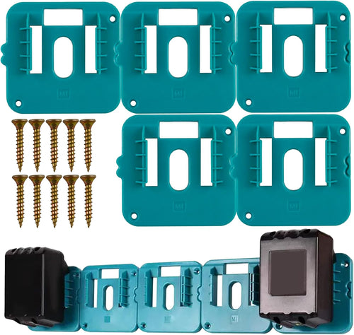 5 Pack Battery Holder for Makita 18V Batteries Wall Mount Dock Organizer for BL1860 BL1850 BL1840 BL1830 (Includes 10 Screws No Battery)