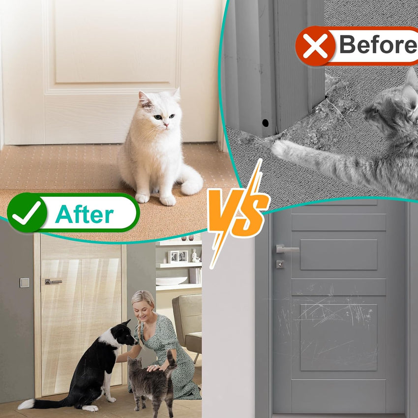 Carpet Protector Mat for Pets Anti-Scratch Under Door Cat Scratch Guard â Silver 3.6FT