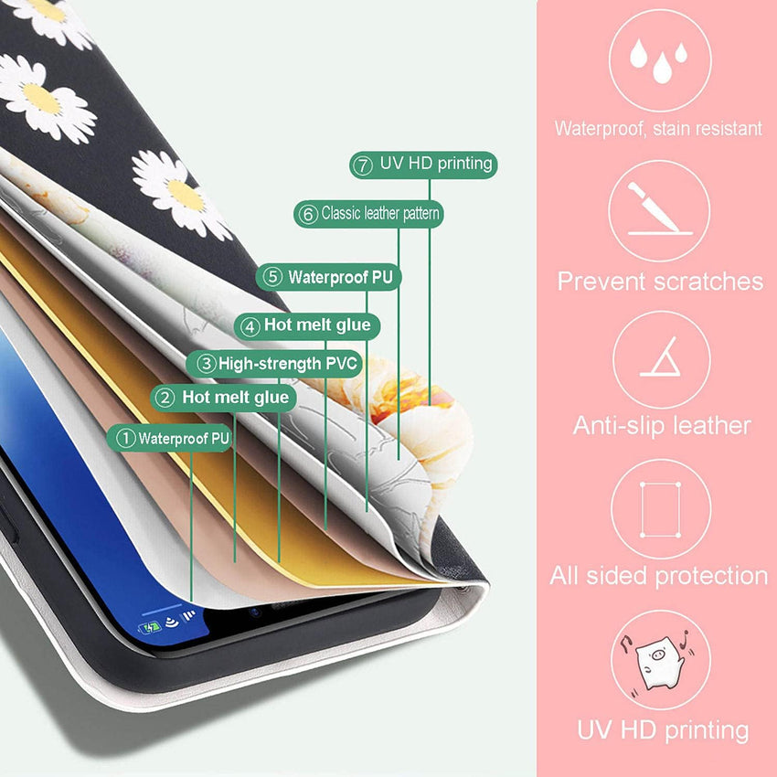 MadBee Compatible with iPhone 11 Case 6.1 Inch, Full Body Colorful Pattern Design Flip Magnetic Detachable PU Leather Wallet Case Cover for iPhone 11 (Aurora)