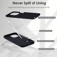 OitiYaa Silicone Case Compatible with iPhone 14 Case 6.1 Inch, Soft Ultra Slim Protective Shockproof Liquid Silicone Phone Case with Anti-Scratch Microfiber Lining, Black