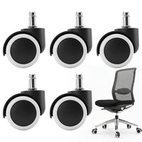 Heavy Duty Rubber Chair Castors 5-Pack Swivel Replacement Wheels
