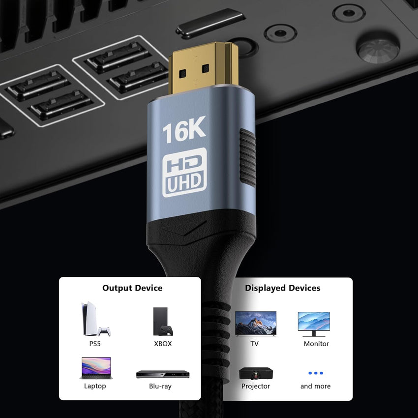 Ultra High Speed HDMI Cable 3m 96Gbps 16K@60Hz eARC HDR10+ HDCP 2.3 â 3m