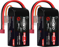 LiPo Battery 2200mAh 11.1V 50C SoftCase 3S for RC Vehicles (2 Pack) T-Plug
