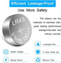 20 Pack AG12 386A LR43 L1142 RW84 LR186 V12GA 186 1.5V Button Cell Coin Alkaline Battery