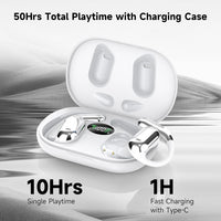 Ultra Open Ear Earbuds - Bone Conduction Headphones Wireless Bluetooth, Waterproof Deep Bass Earphones for Fitness and Running, Secure Fit for Small Ears, Sweat-Resistant for Workouts