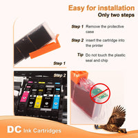8 pack D&C Compatible Ink Cartridge Replacement for Canon PGI-525 CLI-526 for Canon Pixma MX885 MX895 MX715 MG6150 MG6250 MG5350 MG5150 iX6500 iX6550 MG5250 iP4850 iP4950 iP6500 MG8150 MG8250 (8-Pack)