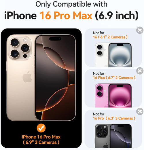 CANSHN Magnetic for iPhone 16 Pro Max Case Clear, Upgraded [Full Camera Protection] [Compatible with Magsafe] Non-Yellowing Protective Shockproof Bumper Phone Case 6.9 inch - Clear