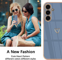 HopMore Case for Samsung Galaxy A16 4G / 5G Phone Case with Cute Heart Pattern Design, Soft Silicone Slim Phone Case for Samsung A16 Case, Flexible TPU Thin Shockproof Cover for Galaxy A16, Blue