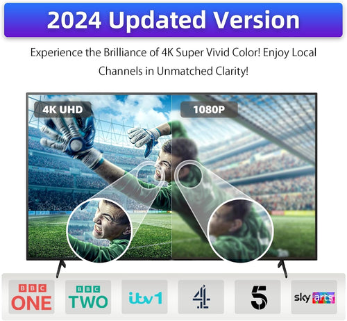Outdoor TV Aerial for Freeview â Long Range 360Â° Reception â Supports 4K/Full HD â Digital External TV Antenna for Smart TV/DVB-T2 â Easy Roof or Loft Installation â 8M Coaxial Cable