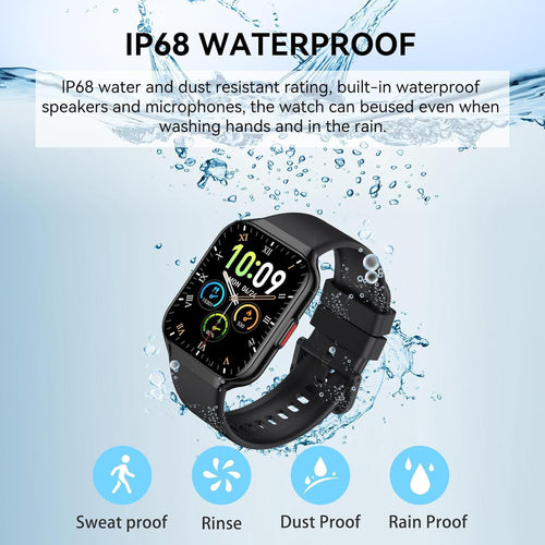 Smart Watch for Men Women Answer/Make Calls, 1.96" HD Touch Screen Fitness Watch with Heart Rate/Sleep Monitor, Step Counter, IP68 Waterproof Smartwatchc,113+ Sports Activity Trackers for Android/iOS