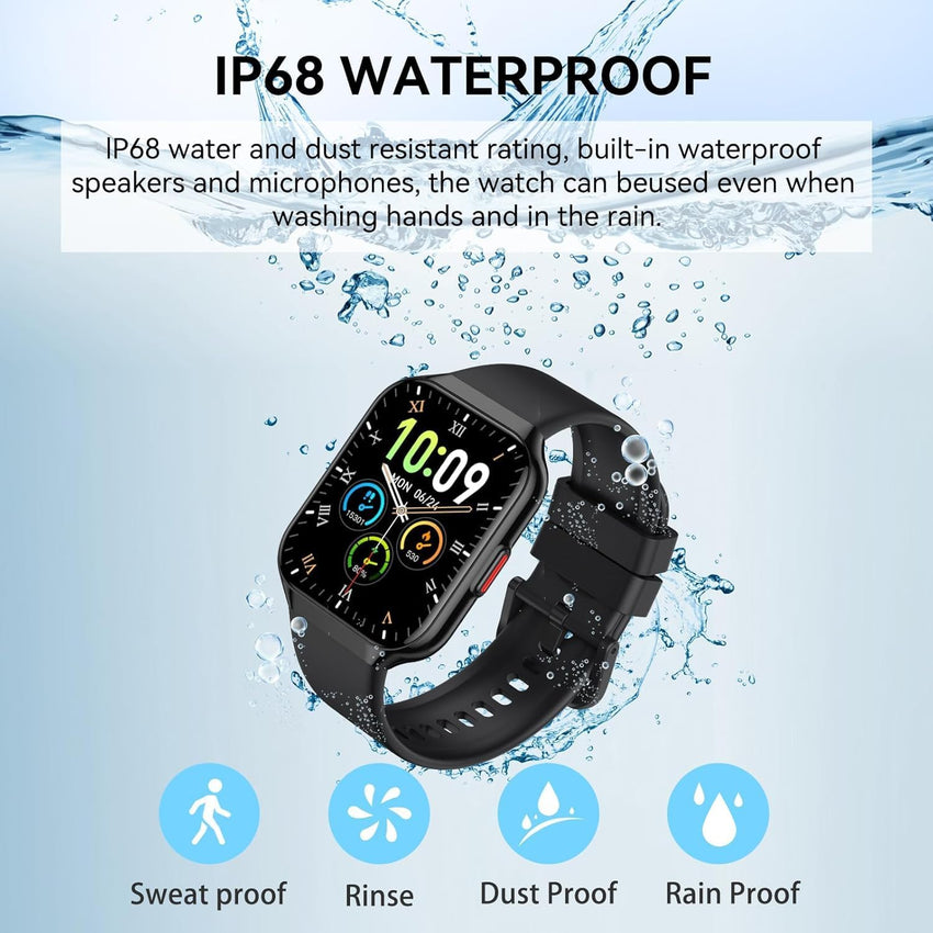 Smart Watch for Men Women Answer/Make Calls, 1.96" HD Touch Screen Fitness Watch with Heart Rate/Sleep Monitor, Step Counter, IP68 Waterproof Smartwatchc,113+ Sports Activity Trackers for Android/iOS