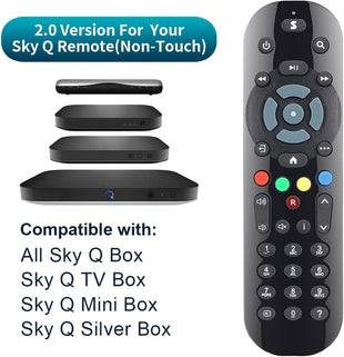 Replacement Remote Control Compatible with All Sky Q Box, Sky Q TV Box, Mini, INCL Batteries (Non-Touch, No Voice Control)