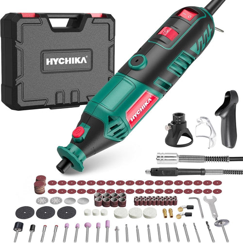 HYCHIKA 170W Rotary Tool, Variable Speed Rotary Tool Kit with Flex Shaft, 173pcs Accessories Kit & 8000-35000RPM Multi-Tool, Perfect for Cutting, Detail Sanding, Engraving, and Wood Carving
