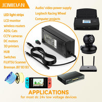 24V 3A 72W Power Supply for LED Strip Light, CCTV Camera Cisco Router, 3D Printer, LCD Monitors, Speaker Adapter Cable, UK plug, Wall Charger, and More Power Supply Cable Adapter5.5 * 2.5/2.1mm