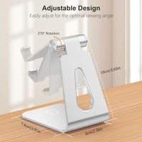 Gritin Phone Stand, Adjustable Phone Holder Cradle Dock - Full Aluminum Desktop Holder Stand for iPhone17, 16, 15, 14, 14 Plus, 13, 13 Pro Max, 12 Mini, XR X 7 6 Plus, Galaxy