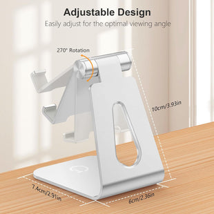 Gritin Phone Stand, Adjustable Phone Holder Cradle Dock - Full Aluminum Desktop Holder Stand for iPhone17, 16, 15, 14, 14 Plus, 13, 13 Pro Max, 12 Mini, XR X 7 6 Plus, Galaxy