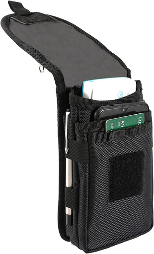 Tool Belt Pouch with Carabiner, Multipurpose Phone Case - Tactical Waist Bag with Phone Holster for Iphone 13 Pro Max, EDC Pouch for Traveling, Camping