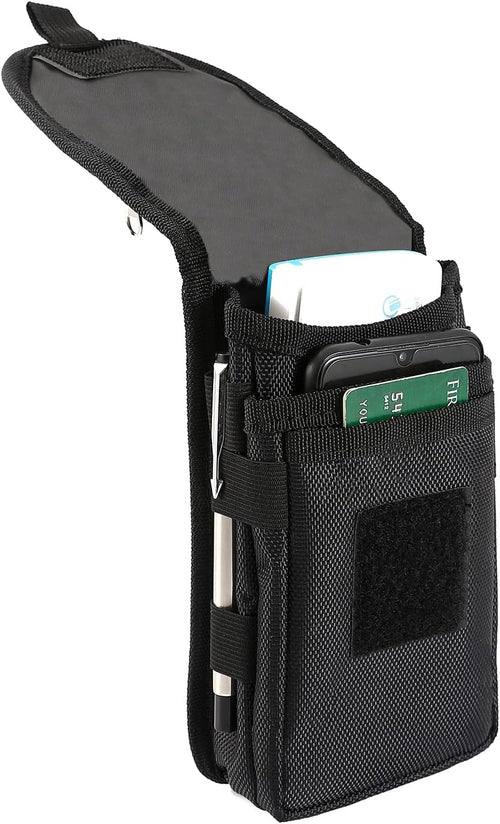 Tool Belt Pouch with Carabiner, Multipurpose Phone Case - Tactical Waist Bag with Phone Holster for Iphone 13 Pro Max, EDC Pouch for Traveling, Camping