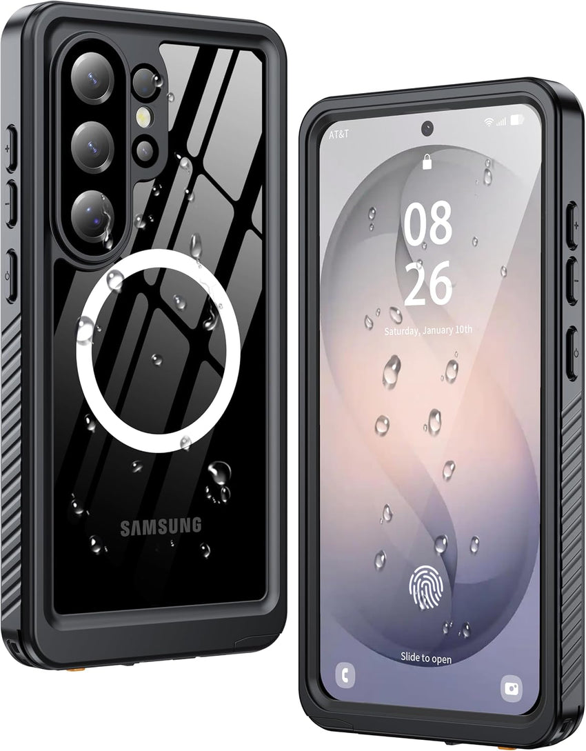 Samsung Galaxy S26 Ultra Case Waterproof Full-Body Shockproof with Lens & Screen Protector Black