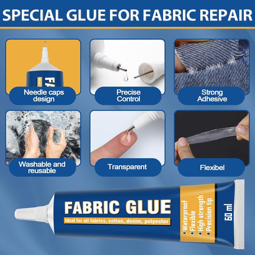 Machine-Washable Fabric Glue Clear Textile Adhesive â 120ml