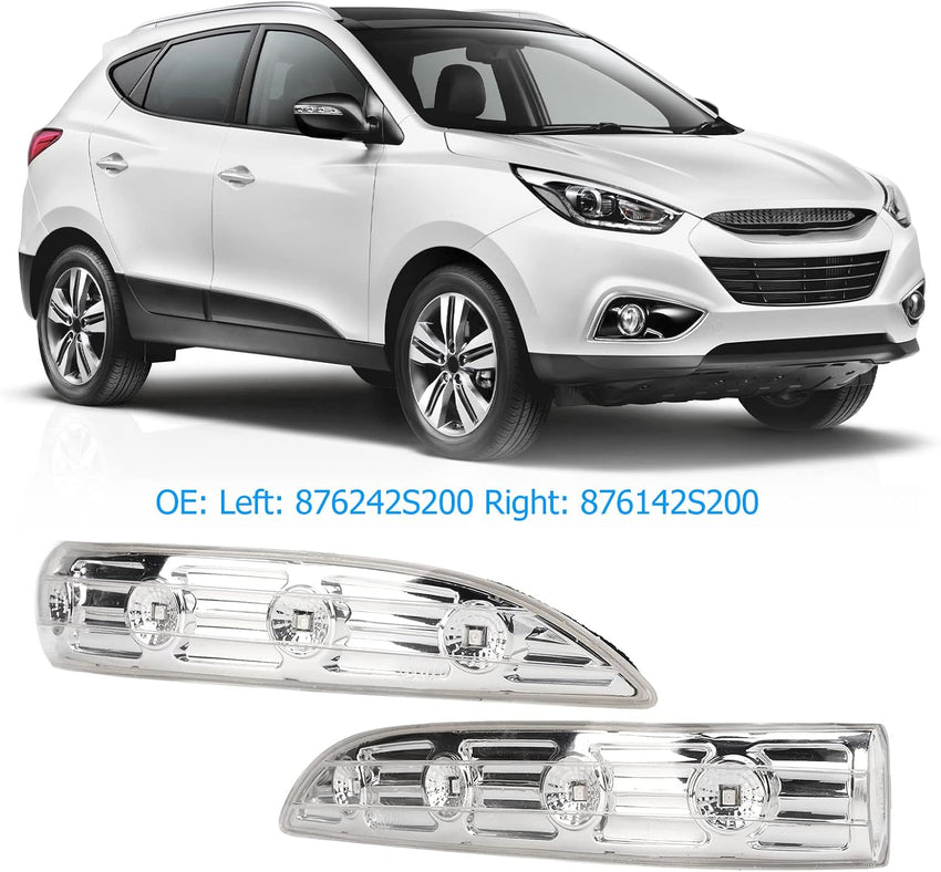 Aramox Side Mirror Indicator Light, 1 Pair LED Side Mirror Indicator Trun Singnal Light 876242S200 Replacement for Tucson Ix35 2010 2015