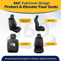 2 Pack Front Memory Foam Car Seat Covers, Breathable 4D Mesh, Universal Fit Black