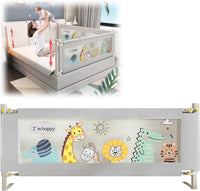 EAQ Toddlers Bed Rails Bed Guard for Single Bed Multi Gear Adjustable Height Seamless Press Guard rail Kids Great Fit Full-Size Queen & King Mattress (ZOO, 200cm)
