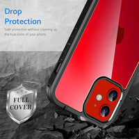 DOSNTO Double Sided Clear Case for iPhone 11 (6.1''), Front and Back Full Body 360 Shockproof Drop Protection Phone Case Built-in Tempered Glass Screen Protector Rugged Phone Cover, Dark Green