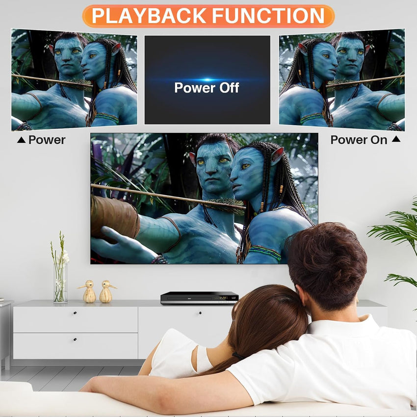 HD DVD Player for TV, Multi Region DVD Player for Smart TV, HDMI/RCA Output Cable Included, 1080P, Breakpoint Memory, Built-in PAL/NTSC, CD Players for Home (Not Support Blu-ray Discs)