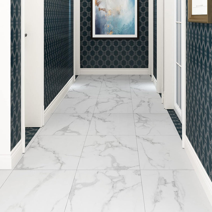 Self-Adhesive Vinyl Floor Tiles 30x30cm 32pcs Grey White Marble Ã¢ÂÂ 32pc