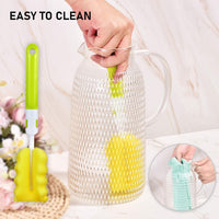 Water Jug, 2.4 L Glass Jug, Water Jug for Fridge, Jug with Lid, Heat Resistant Pitcher, Glass Water Jug for Cold or Hot Beverages, Fridge Water Jug for Juice Sangria, Glass Jug with Lid, Easy Clean