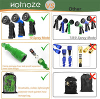 HOMOZE Expandable Garden Hose 50ft Hose Pipe Expandable with 3/4", 1/2" Fittings, Anti-Leakage - Flexible Expanding Hose with 8 Function Spray Nozzle